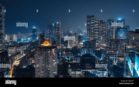 Mumbai skyline at night, Maharashtra, India Stock Photo - Alamy