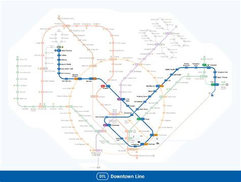 Downtown Line Map Singapore - MRT Map of Singapore