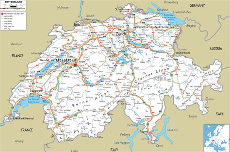 Switzerland Map - TravelsFinders.Com