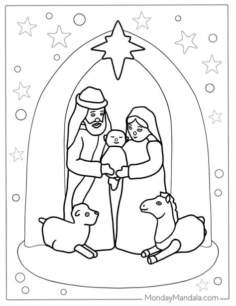 Nativity Scene Coloring Pages