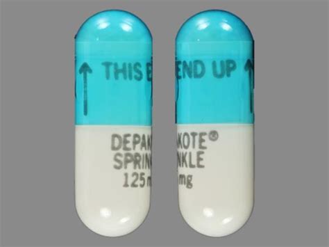 THIS END UP DEPAKOTE SPRINKLE 125 mg Pill Images (Blue & White ...