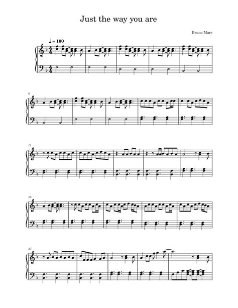 Just the way you are Sheet music for Piano (Solo) | Musescore.com