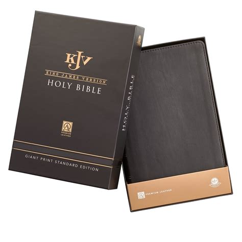 Black Premium Leather Giant Print Bible with Thumb Index - KJV – KJV Bibles