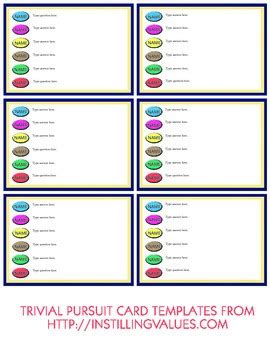 Blank Tab and Type Trivial Pursuit Cards by Shauna Conway | TpT