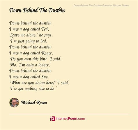 Down Behind The Dustbin Poem by Michael Rosen