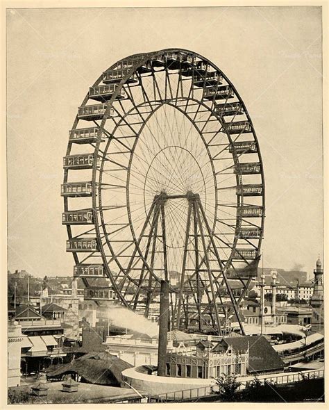 First Ferris Wheel Chicago World's Fair 1893 | World's columbian ...