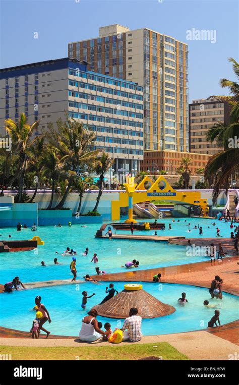 South Beach Pool Durban city Kwazulu Natal South Africa. Tourists ...