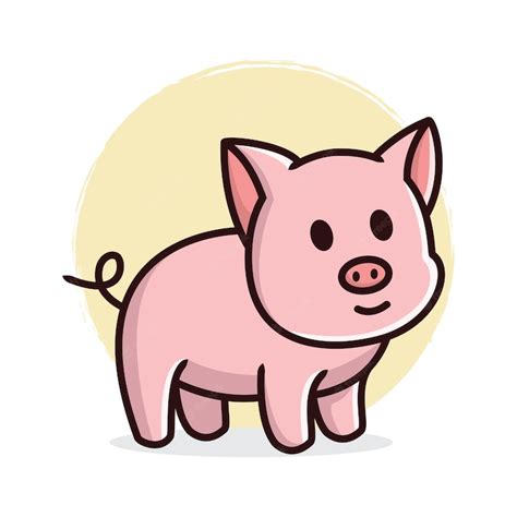 Premium Vector | Cute piggy cartoon vector icon illustration logo ...