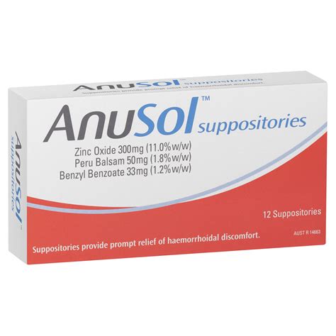 Anusol Suppositories 12 pack - eMedical