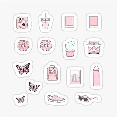 Vsco and aesthetic pink sticker pack Sticker by Pastel-PaletteD | Print ...