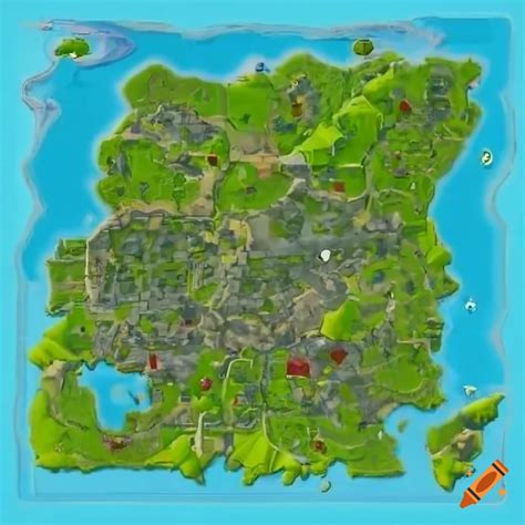 Fortnite map on Craiyon