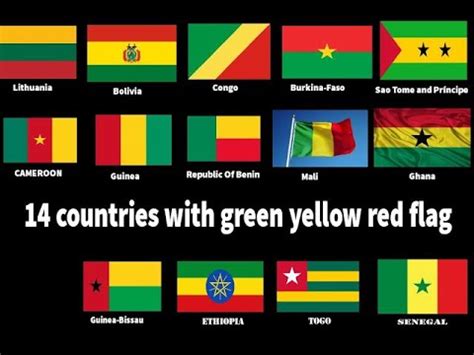 14 Countries With Green Yellow Red Flags (Pan-African colors) - YouTube