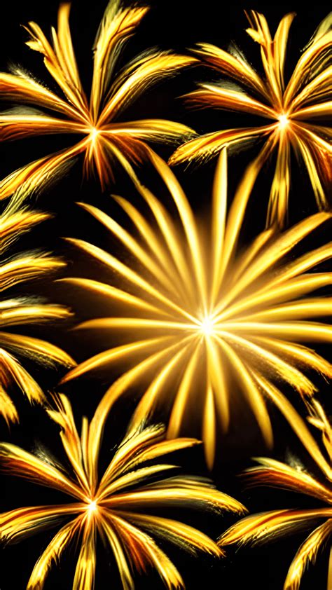 Happy New Year's Fireworks Gold Golden Background Years Year Fire ...