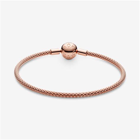 Pandora Moments Mesh Bracelet | Rose gold plated | Pandora US