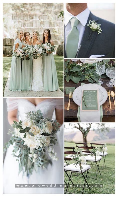 Shades of Green Wedding Color Ideas with Matching Wedding Invites ...