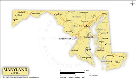 Maryland Cities Map, Maryland State Map with Cities