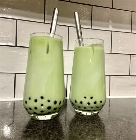 First time making Matcha Boba tea, it was delicious! : tea