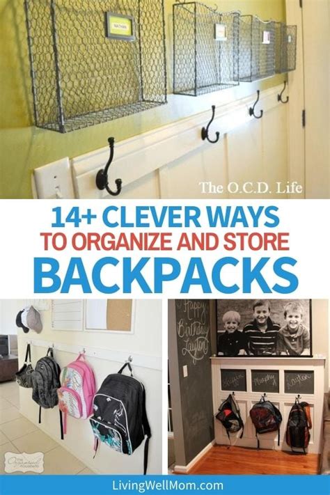 14+ Clever Ideas for Backpack Storage and Organization - Living Well Mom