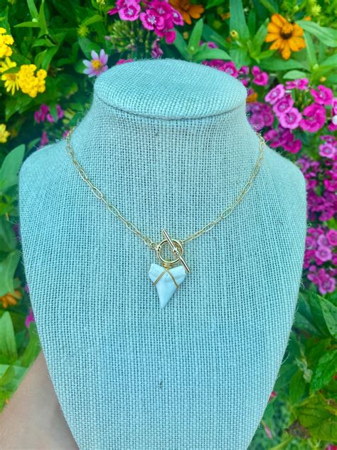 14K Gold Plated Shark Tooth Necklace | Etsy