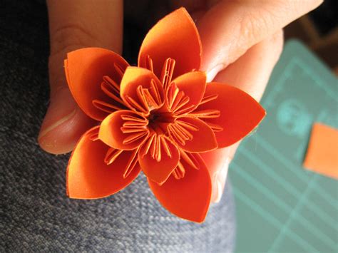 Orange Paper Flower by lalalura on DeviantArt