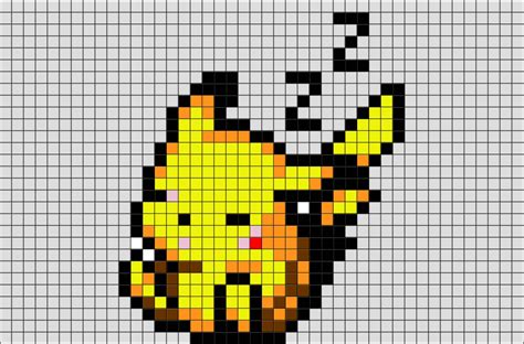 Sleeping Pikachu Pixel Art – BRIK