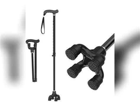 TriPro Walking Cane for Women & Men, Small Base Quad Cane, Pivot Tip ...