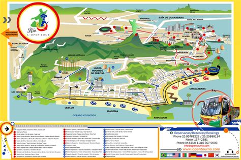 Map of Rio de Janeiro tourist attractions, sightseeing & tourist tour