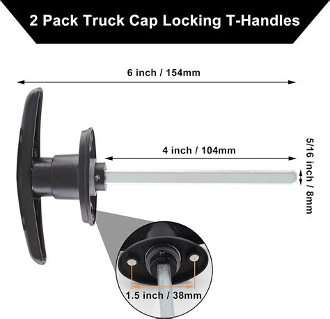 Qjaiune Truck Cap Locking T-Handles 2 Pack Camper Topper Lock Camper ...