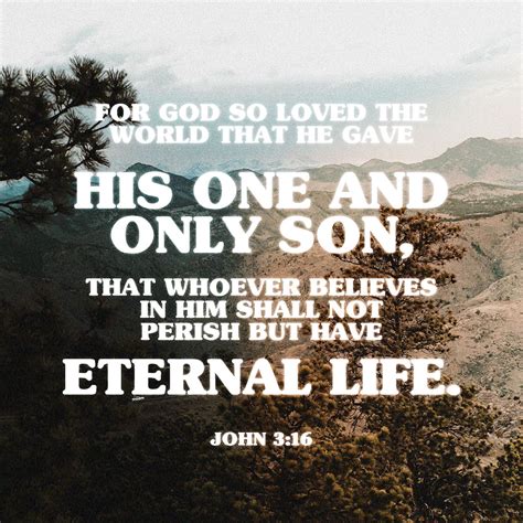 John 3:15-17 that whoever believes in him may have eternal life. “For ...