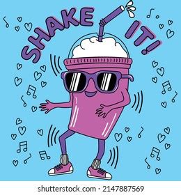 Milkshake Dancing Shaking Rhythm Music Stock Vector (Royalty Free ...