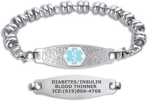 Divoti Custom Engraved Medical Alert Bracelets for Women, Stainless ...