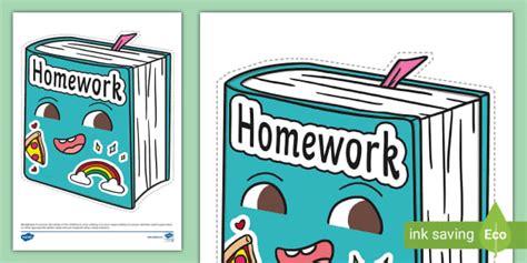 Homework Cartoon Cut-Out (Teacher-Made) - Twinkl