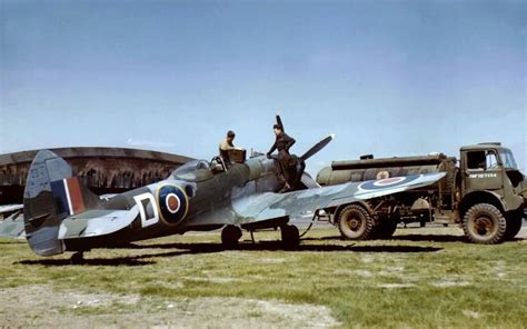 A Spitfire Mk XIV from 414 Sqn. RCAF, at Wunstorf, Germany in April ...