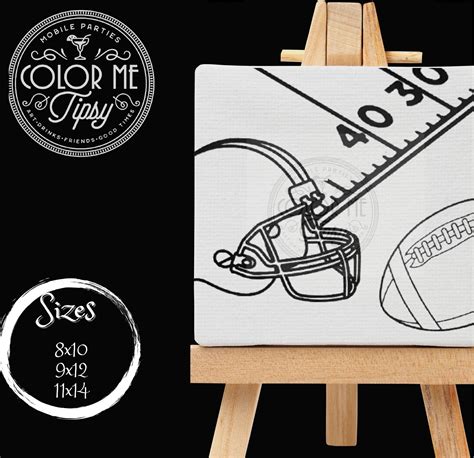 Pre Drawn Canvas / Pre Sketched / Outlined Canvas / NFL/ Football Field ...