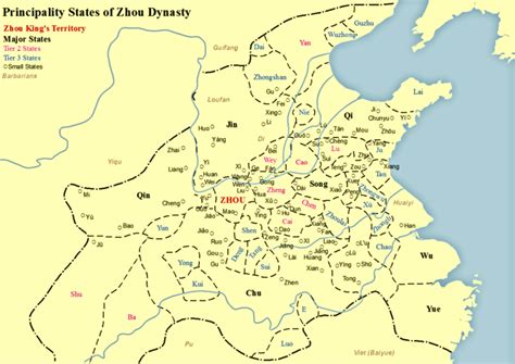 City-States in Ancient China before Qin Dynasty Unification in 221 BCE