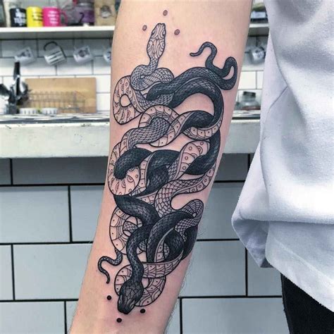 Snakes, snakes, snakes in graphics tattoos by Mirko Sata | iNKPPL