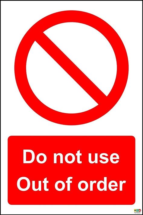 Do Not Use Out Of Order Safety Sign | eBay