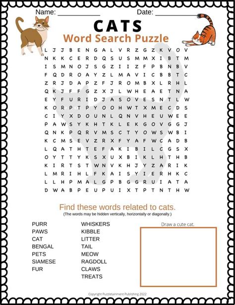 Cats Word Search Puzzle [free printable PDF] - Puzzletainment Publishing