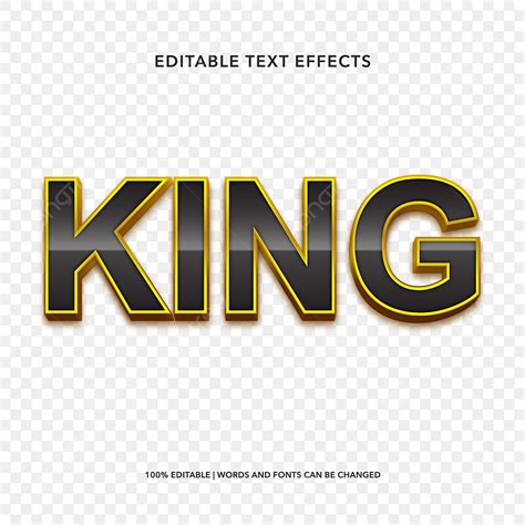 King Text Effect Vector Art PNG, King Editable Text Effect, Editable ...