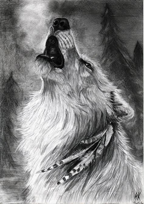 howling wolf pencil drawing by VilkuPL on DeviantArt