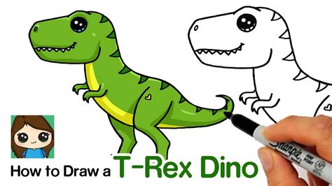 How to Draw a T-Rex Dinosaur Easy - YouTube