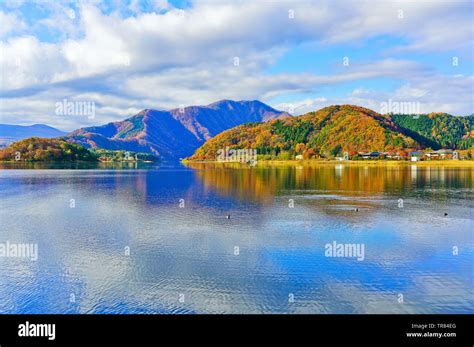 View of the Lake Kawaguchi in autumn in Japan Stock Photo - Alamy