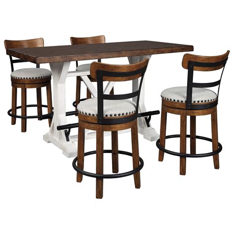 Signature Design by Ashley Valebeck 5-Piece Counter Height Table Set ...