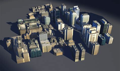 City Low Poly 3D Model in Cityscapes 3DExport