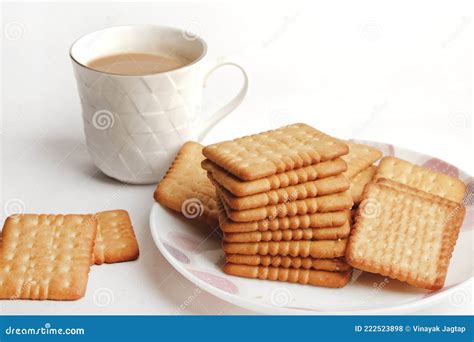 Morning Cup of Tea and Biscuits Indian. Chai or Chaha in India Stock ...