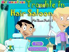 Mr Bean Trouble In Hair Salon - Mr Bean Games