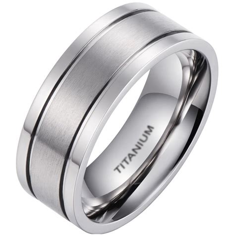 Classic Titanium Wedding Engagement Band Mens Ring