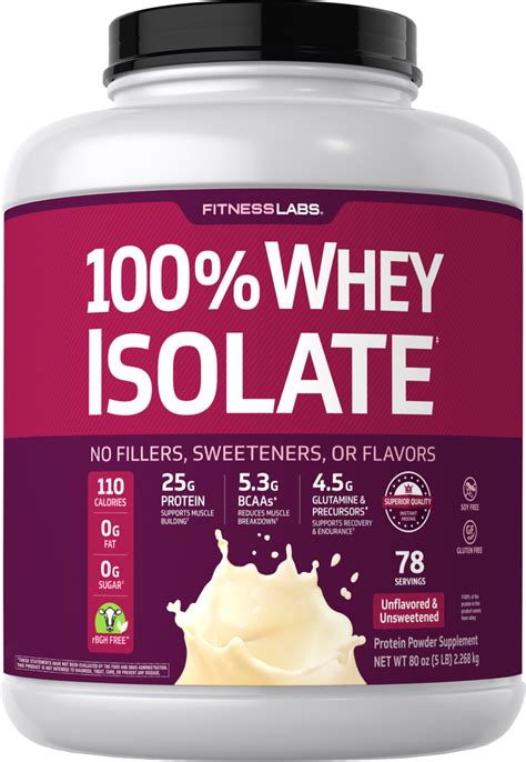 100% Whey Protein Isolate (Unflavored & Unsweetened), 2 lb (908 g ...