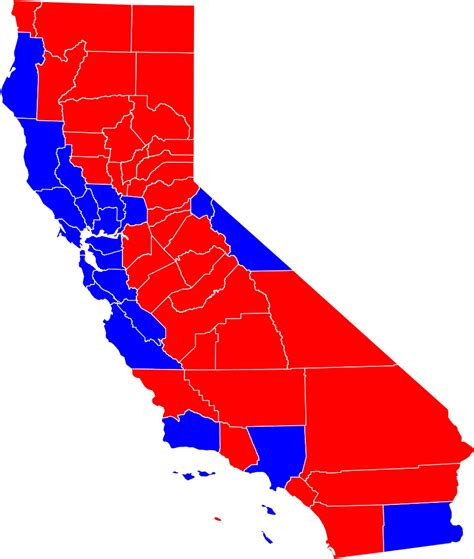 California 2004 Presidential Vote By Counties - MapSof.net