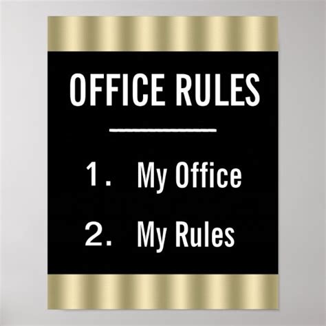 Funny Office Rules Poster | Zazzle.com